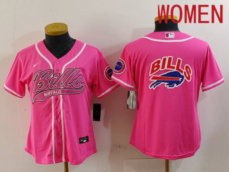 Women Buffalo Bills Blank Pink Joint Name 2024 Nike Limited NFL Jersey style 9121